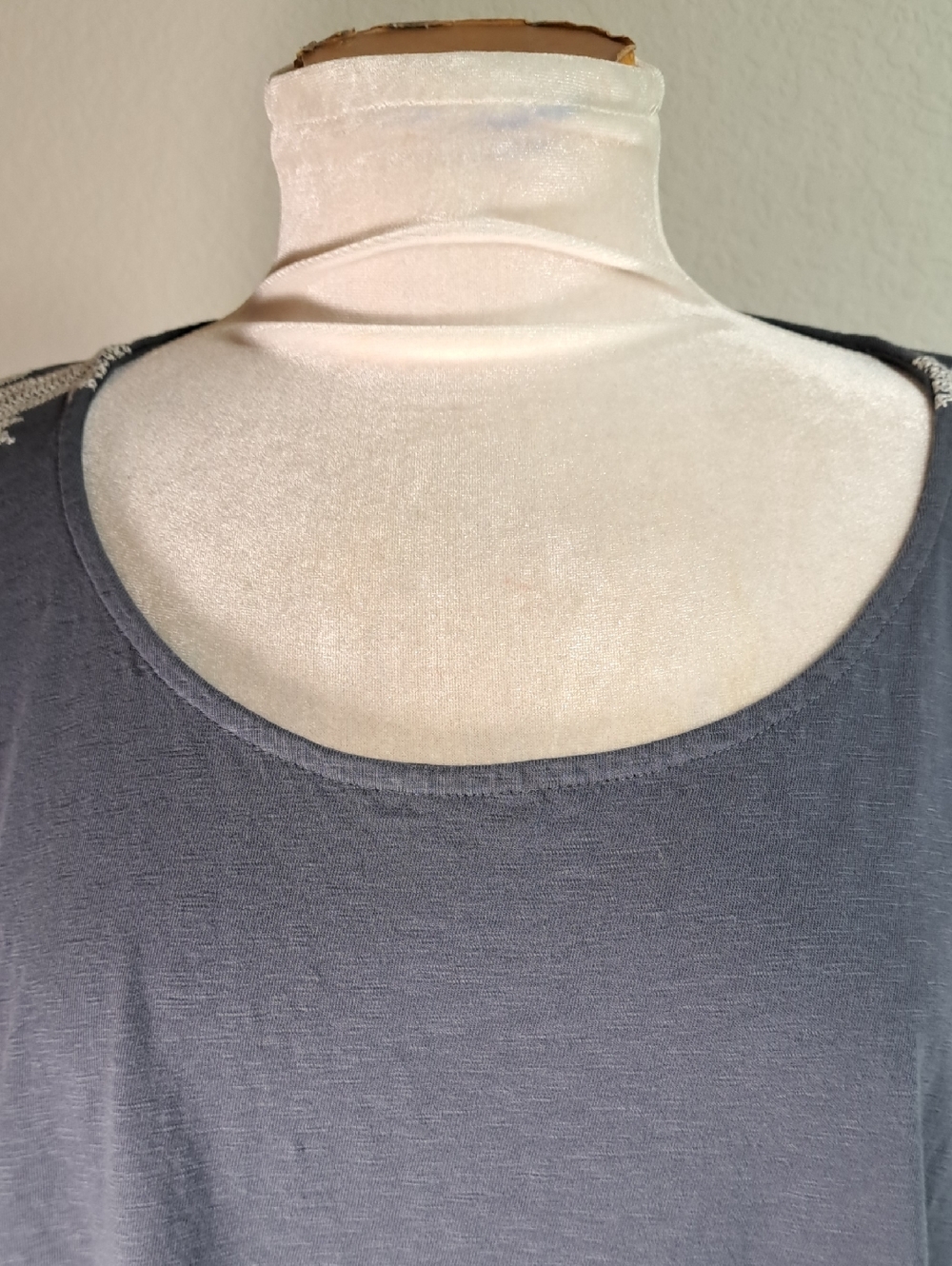 J Jill Pure Jill Women’s Embroidered Dolman Tunic Top Large Cotton Dark Gray - Picture 2 of 13